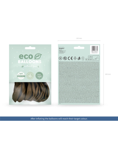 Balony Eco 30cm pastelowe, brązowy (1 op. / 10 szt.)