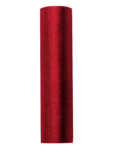 Organza Gładka, czerwony, 0,16 x 9m (1 szt. / 9 mb.)