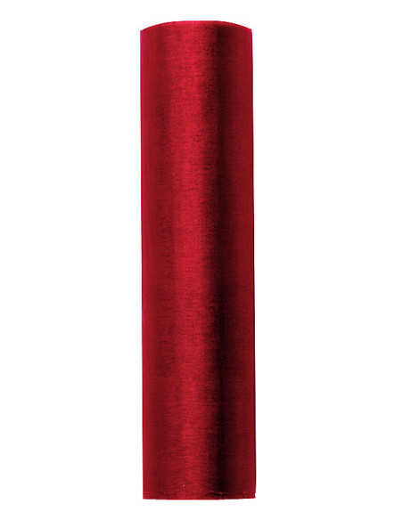Organza Gładka, czerwony, 0,16 x 9m (1 szt. / 9 mb.)