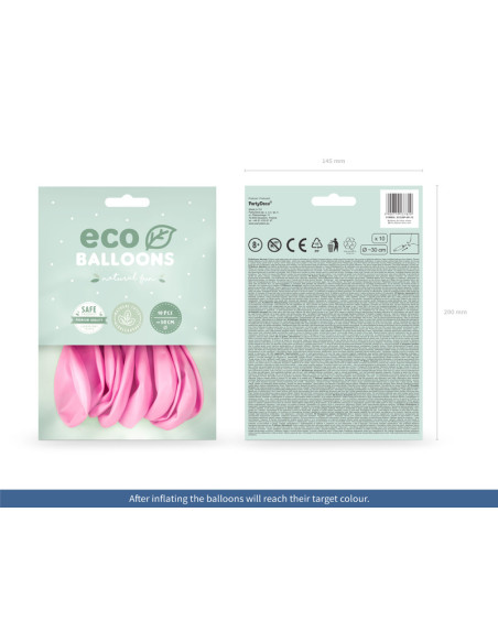 Balony Eco 30cm pastelowe, różowy (1 op. / 10 szt.)