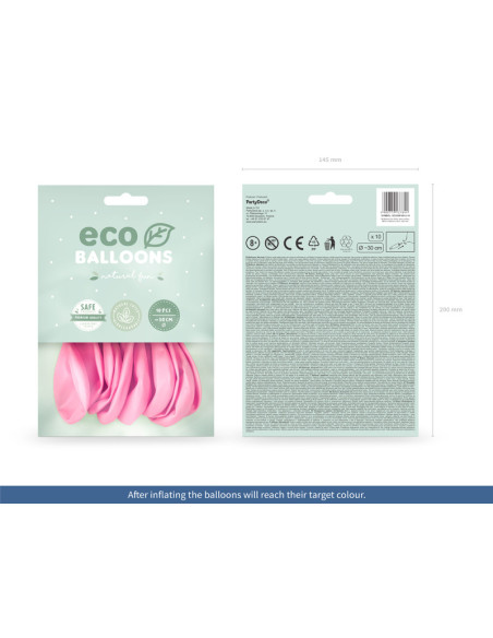 Balony Eco 30cm pastelowe, jasny różowy (1 op. / 10 szt.)