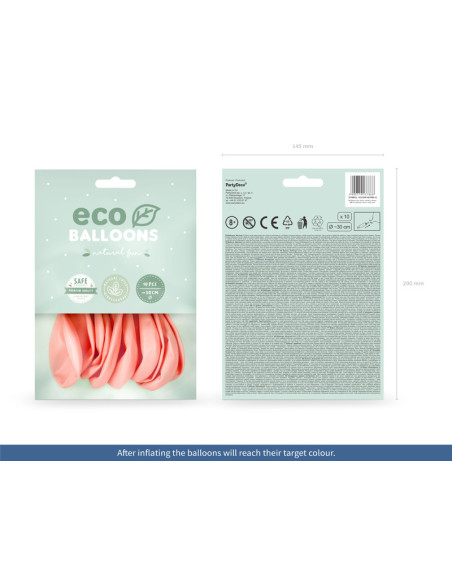 Balony Eco 30cm pastelowe, rumiany różowy (1 op. / 10 szt.)