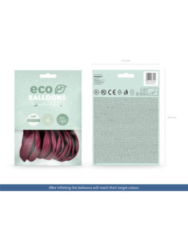 Balony Eco 30cm pastelowe, bordo (1 op. / 10 szt.)
