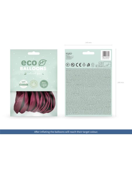 Balony Eco 30cm pastelowe, bordo (1 op. / 10 szt.)