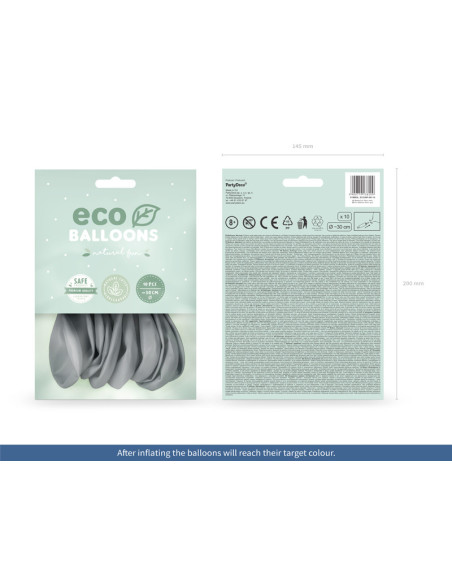 Balony Eco 30cm pastelowe, szary (1 op. / 10 szt.)