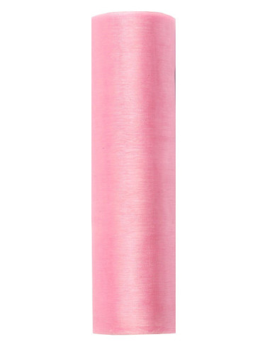 Organza Gładka, j. różowy, 0,16 x 9m (1 szt. / 9 mb.)
