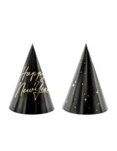 Czapeczki Happy New Year, 16cm (1 op. / 6 szt.)