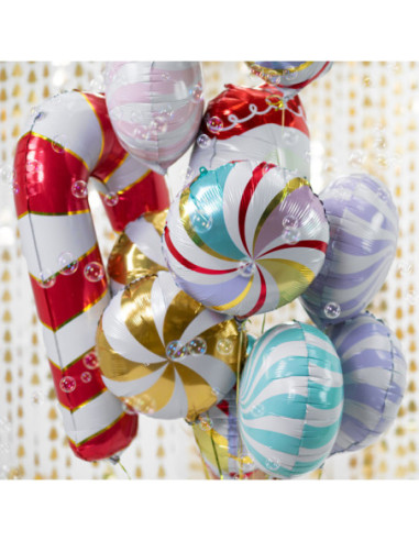 Balon foliowy Cukrowa laska, 50x82cm, czerwony