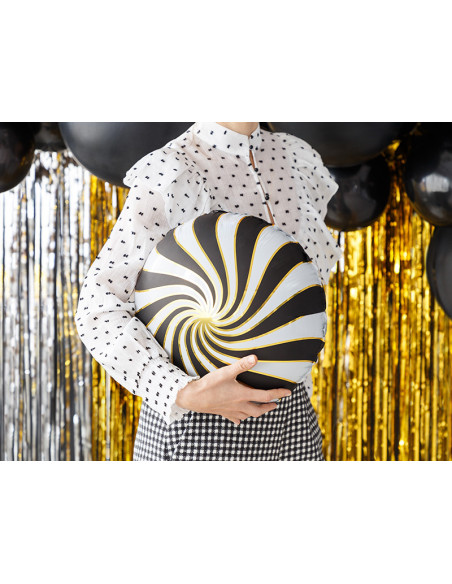 Balon foliowy Cukierek, 35cm, czarny