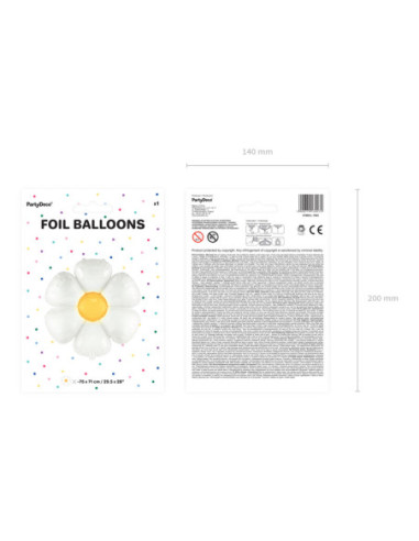 Balon foliowy Stokrotka, 97x103 cm, mix