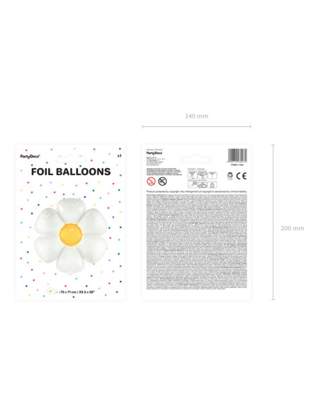 Balon foliowy Stokrotka, 97x103 cm, mix