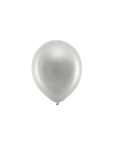 Balony Rainbow 23cm metalizowane, srebrny (1 op. / 100 szt.)