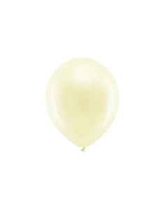 Balony Rainbow 23cm metalizowane, kremowy (1 op. / 100 szt.)