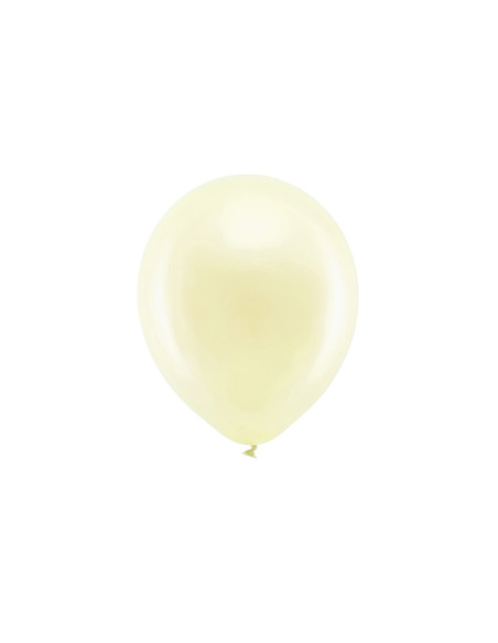 Balony Rainbow 23cm metalizowane, kremowy (1 op. / 100 szt.)