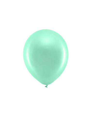 Balony Rainbow 30cm metalizowane, mięta (1 op. / 100 szt.)