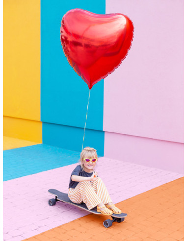 Balon foliowy Serce, 68x72cm, czerwony