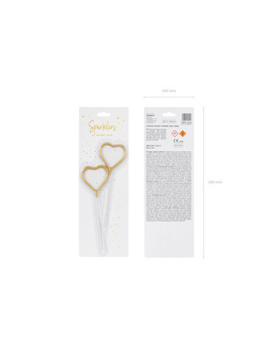 Zimne ognie Serce, złoty, 16.5cm (1 op. / 2 szt.)