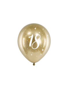 Balony Glossy 30cm, 18, złoty (1 op. / 6 szt.)