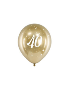 Balony Glossy 30cm, 40, złoty (1 op. / 6 szt.)