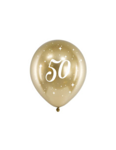 Balony Glossy 30cm, 50, złoty (1 op. / 6 szt.)