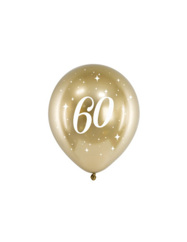Balony Glossy 30cm, 60, złoty (1 op. / 6 szt.)