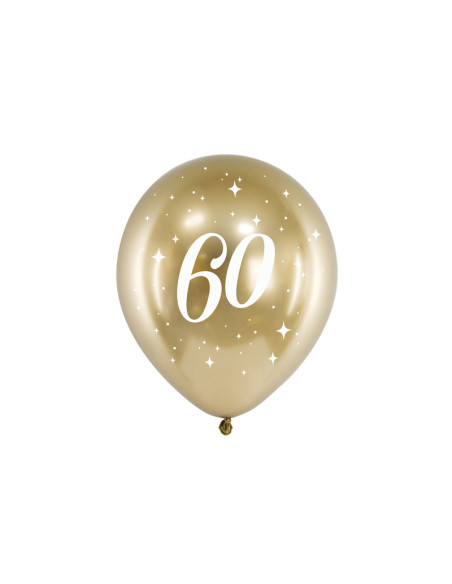 Balony Glossy 30cm, 60, złoty (1 op. / 6 szt.)