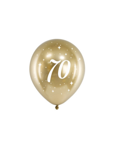 Balony Glossy 30cm, 70, złoty (1 op. / 6 szt.)