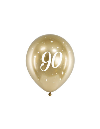 Balony Glossy 30cm, 90, złoty (1 op. / 6 szt.)