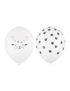 Balony 30 cm, Kotek, Pastel Pure White (1 op. / 50 szt.)