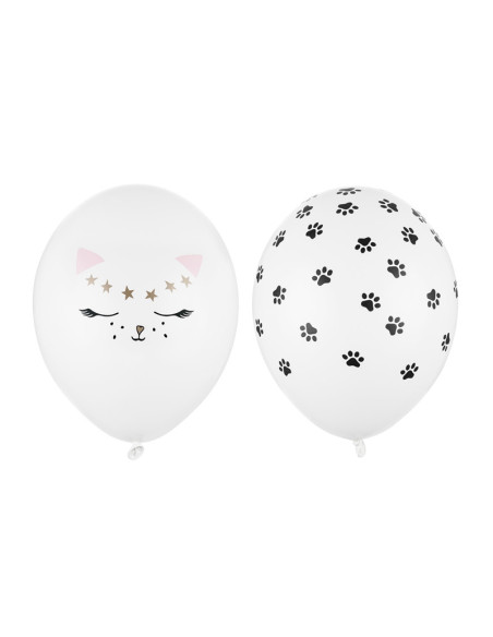 Balony 30 cm, Kotek, Pastel Pure White (1 op. / 50 szt.)