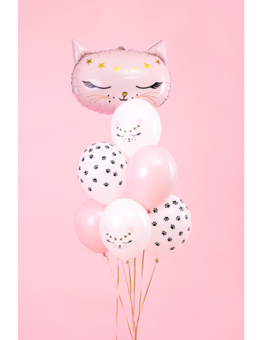 Balony 30 cm, Kotek, Pastel Pure White (1 op. / 50 szt.)