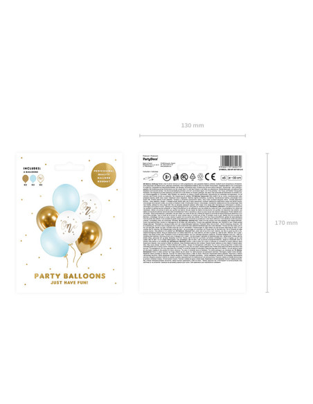 Balony 30cm, One, Pastel Light Blue (1 op. / 6 szt.)