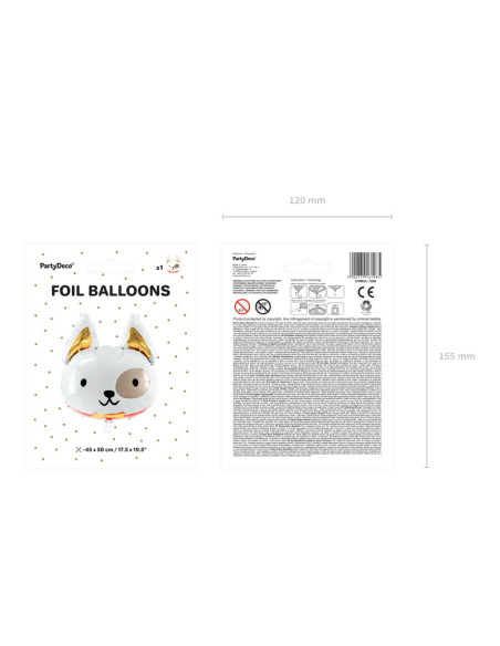 Balon foliowy Pies, 56x65 cm, mix