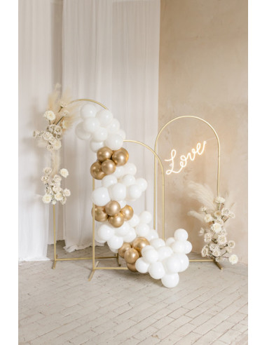 Girlanda balonowa - biało-złota, 200cm (1 op. / 60 szt.)
