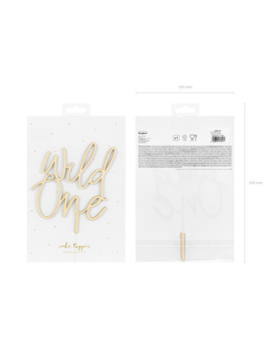 Topper drewniany Wild One, 22cm