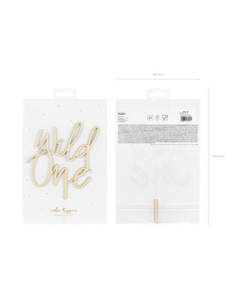 Topper drewniany Wild One, 22cm