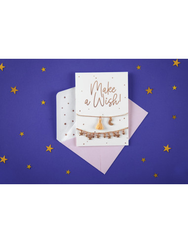 Kartka z bransoletkami Make a wish!, 10.5x14.8cm