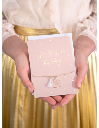 Kartka z bransoletką Will you be my Maid of honor, 10.5x14.8cm