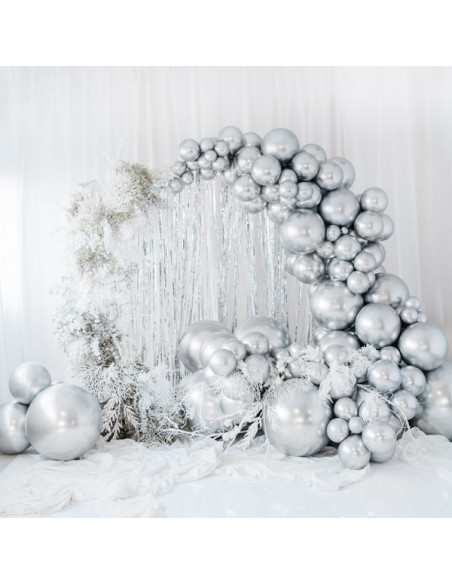 Balon okrągły Glossy 60cm, srebrny