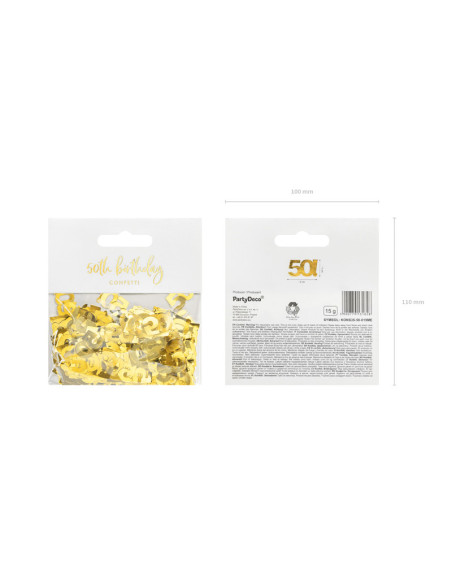 Konfetti metalizowane, liczba 50, 15g