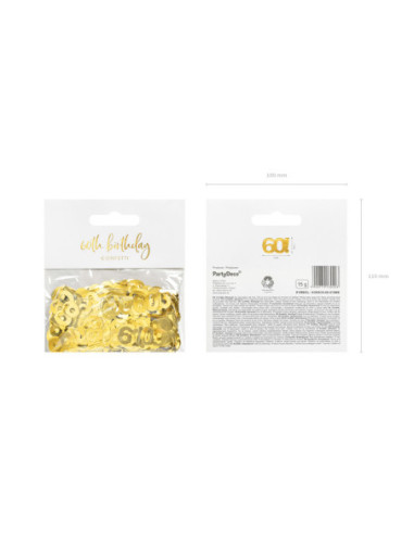 Konfetti metalizowane, liczba 60, 15g
