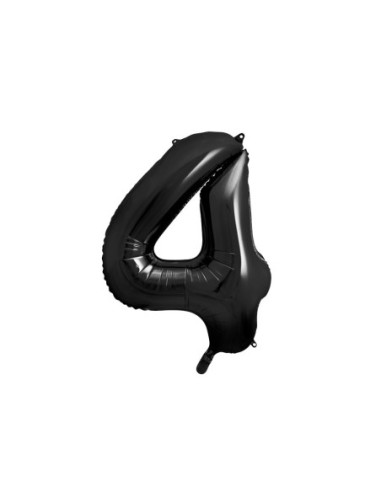 Balon foliowy Cyfra ''4'', 86cm, czarny