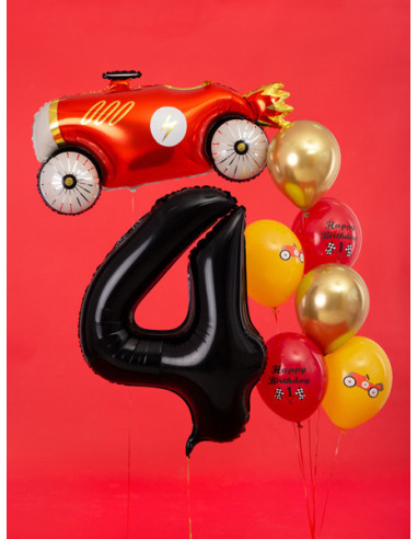 Balon foliowy Cyfra ''4'', 86cm, czarny