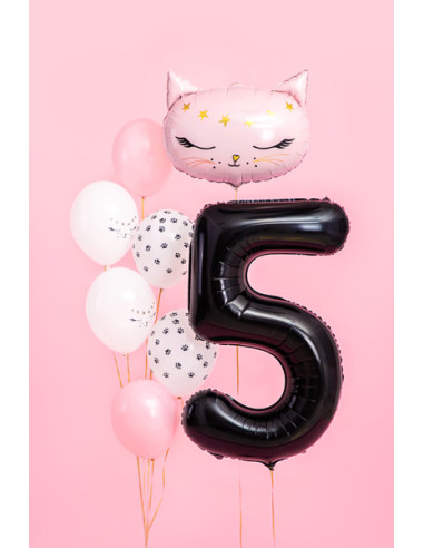Balon foliowy Cyfra ''5'', 86cm, czarny
