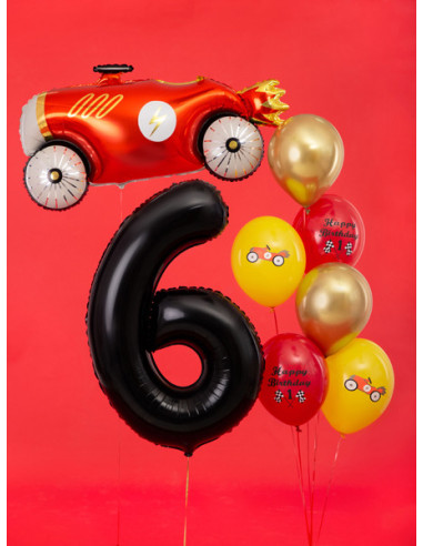 Balon foliowy Cyfra ''6'', 86cm, czarny