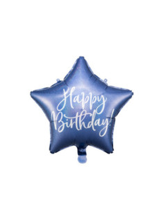 Balon foliowy Happy Birthday, 40cm, granat