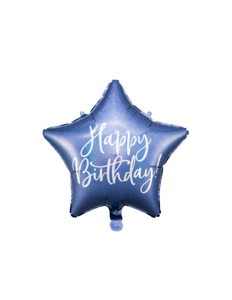 Balon foliowy Happy Birthday, 40cm, granat