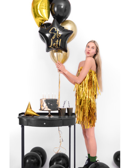 Balon foliowy Sto Lat!, 40cm, czarny