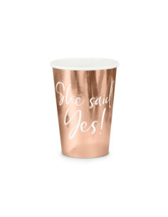 Kubeczki She said yes!, różowe złoto, 220ml (1 op. / 6 szt.)