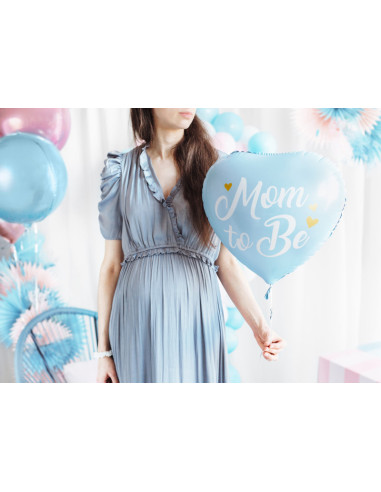 Balon foliowy Mom to Be, 35cm, niebieski